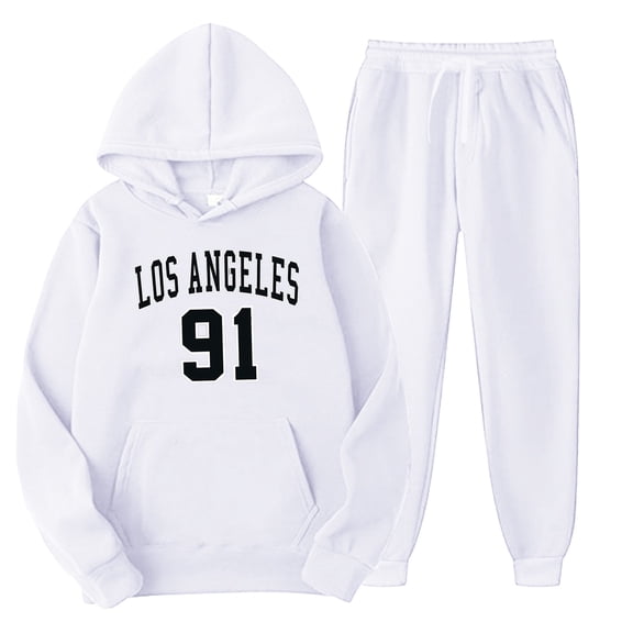 WELOIJEVBE Mens Hoodies Men and Women Autumn and Winter Fashion Casual Letter Printed Sweater Pants Sports Suit