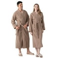 thumbnail image 1 of WELOIJEVBE Mens Loungewear Sets Winter New Half Flannel Men's Thickened Robe Long Furry Home Wear Bathrobe for Man, 1 of 8