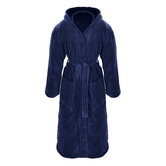 WELOIJEVBE Mens Pajamas Male Flannel Coral Hooded Bathrobe Pajamas Home Clothes Mens Flannel