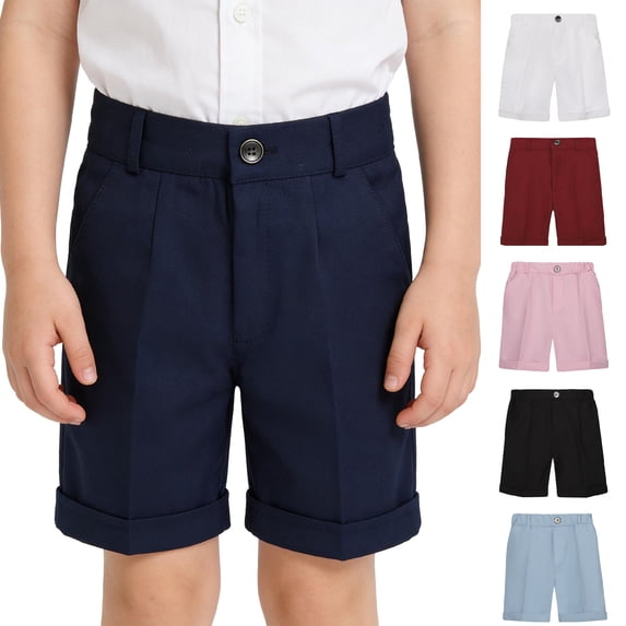 WELOIJEVBE School Uniforms for Boys Girls Classic Pull on Elastic Waist Shorts with Pockets Boys Navy Uniform Shorts Back To School Outfits for Boys Teen Boys Clothes 10-11 Years