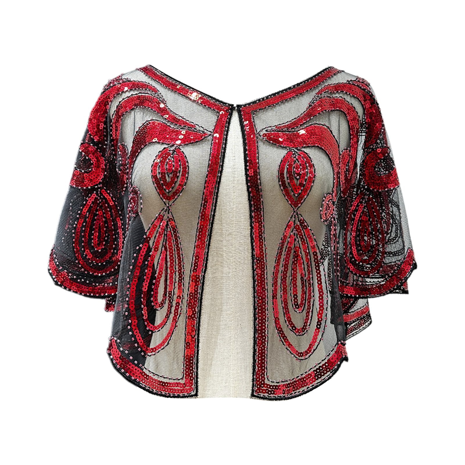 Pull Through Beaded Shawl Wrap for Women