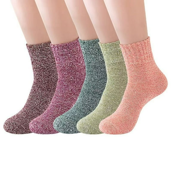 WELOIJEVBE Socks for Women Winter Womens Wool Socks Winter Warm Socks Thick Knit Wool Soft Vintage Casual Crew Socks for Women