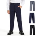 thumbnail image 1 of WELOIJEVBE Uniform Pants for Boys Straight Pants with Pockets Pull on Chino Pants Stretch Pants Navy School Pants for Boys Boys Back To School Clothes Teen Boys Clothes 14-16 Years, 1 of 3