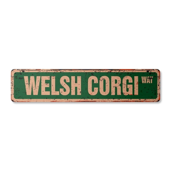 WELSH CORGI Vintage Plastic Street Sign dog puppy breeder pet yard | Indoor/Outdoor | 36" Wide