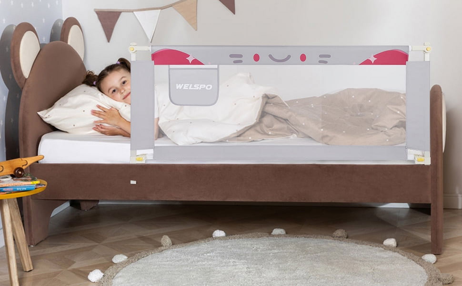 WELSPO 70" Bed Rail, Foldable Kids Infant Toddler Bed Guard Rails