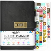 WEMATE Budget Planner, Monthly Budget Book with Lock, Expense & Bill Tracker, Undated Financial Planner, Account Book to Take Control of Your Money (Black)