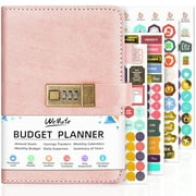 WEMATE Budget Planner with Lock, Undated Expense Tracker Notebook/Monthly Bill Organizer to Manage Your Money, Rose Gold