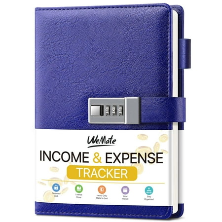 WEMATE Income & Expense Tracker, Accounting Ledger Book for Small Business, 8.6x5.8in (Purple)