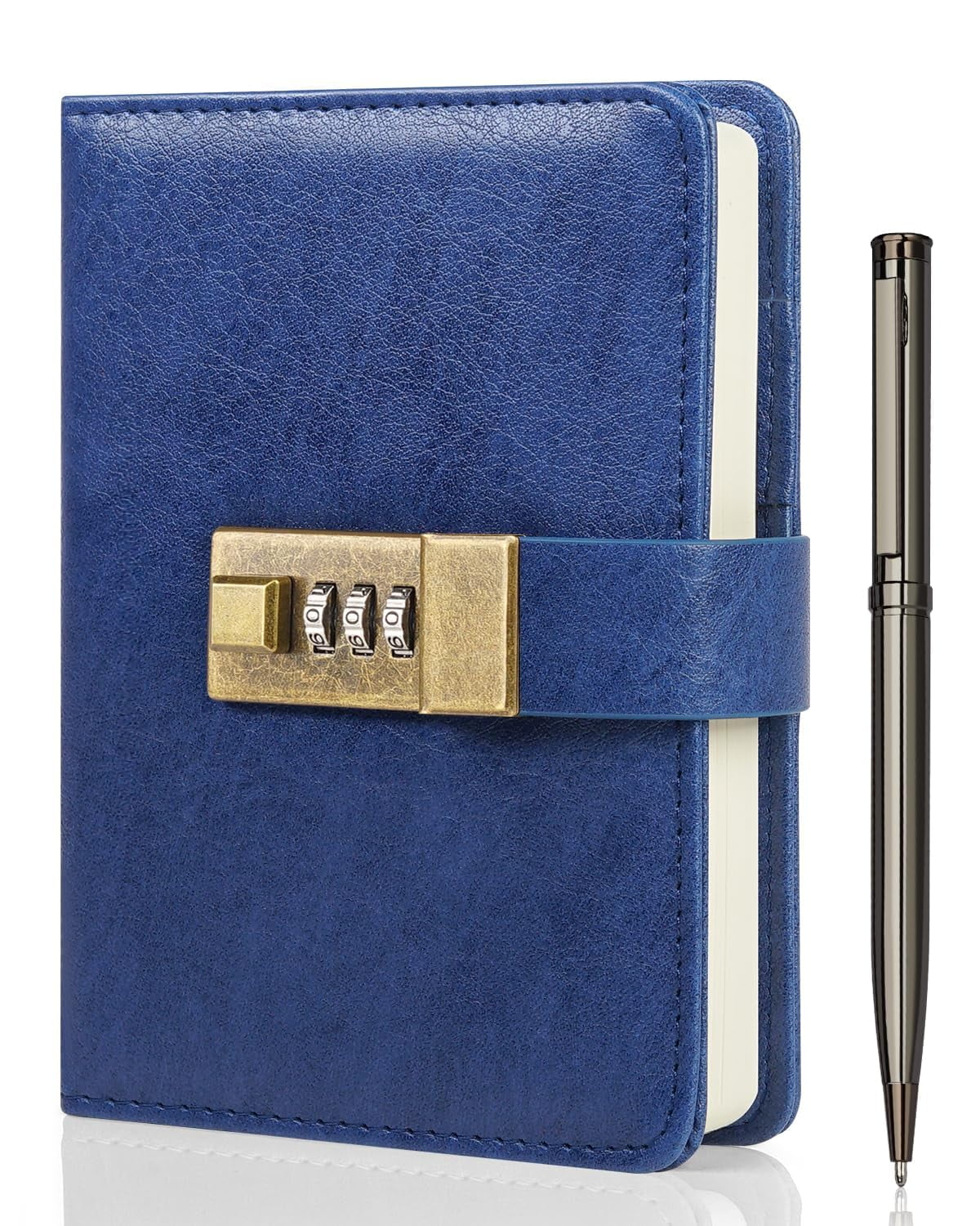 WEMATE Journal with Lock, A6 PU Leather, Diary Book, Password Notebook ...
