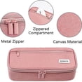 thumbnail image 1 of WEMATE Large Canvas Pencil Cases with Zipper with 5 Compartments, Pencil Bag for Student,Pink, 1 of 7