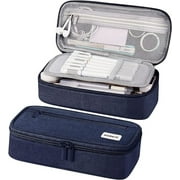 WEMATE Large Capacity Pencil Cases with 5 Compartments, Blue