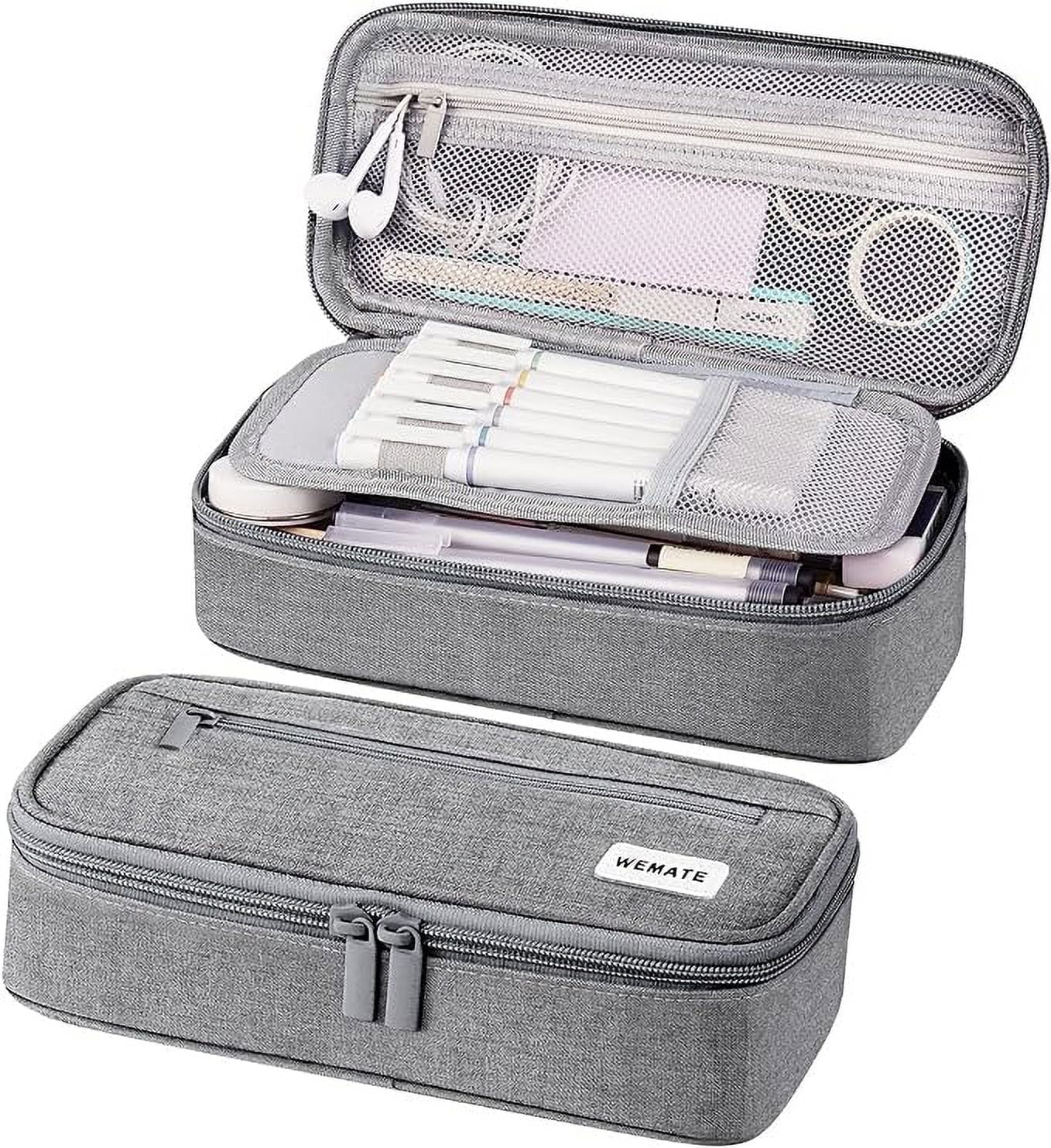 WEMATE, Large Pencil Case, 9x4.3x2.4in, Zipper Canvas, Big Capacity ...