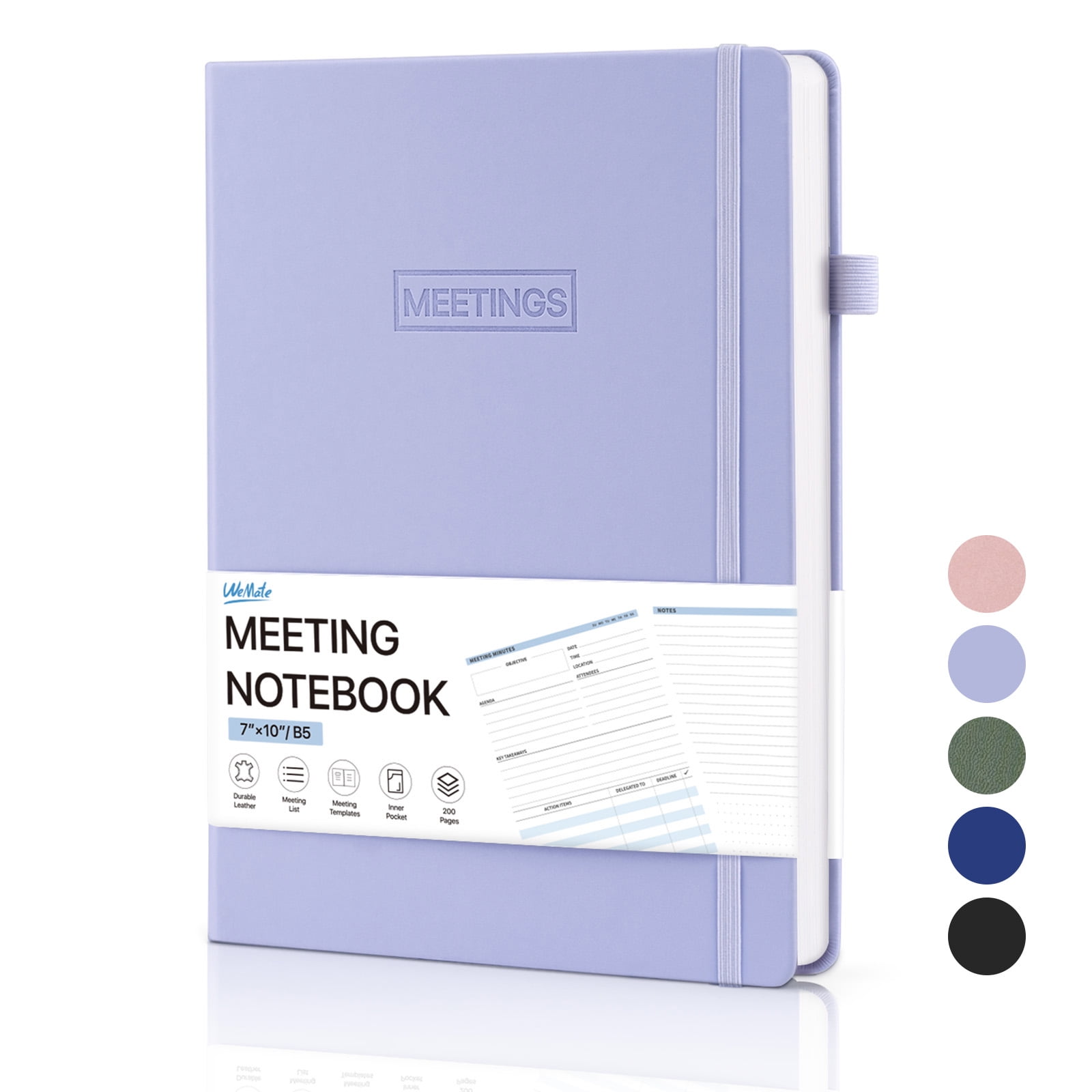 WEMATE Hardcover Meeting Notebook, B5 Work Planner Notebook With 