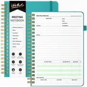 WEMATE Spiral Notebook, Green Notebook, PU Leather Hardcover Notebook, 200 Pages, B5 (10" × 7")