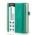 thumbnail image 1 of WEMATE Spiral Password Book with Alphabetical Tabs, Small Password Keeper Book for Seniors, Internet Password Notebook Hardcover Password Journal Logbook – 4.7''x 6''(Green), 1 of 7