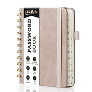 WEMATE Spiral Password Book with Alphabetical Tabs, Small Password Keeper Book for Seniors   4.7x 6 Dusty Rose