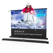 WEMAX 40" Inch Portable Projector Screen Retractable , 1.1 Gain 4K HD 16:9 Mobile Tabletop Pull Up for Travel Camping Business Presentations Schools Meeting, Any Indoor Outdoor Use
