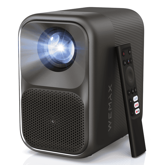 WEMAX Smart Projector 4K Support, Licensed Google TV, MEMC & HDR10 & Dolby Audio, Smart Screen Alignment, 500 ISO WiFi Bluetooth Outdoor Movie Projector