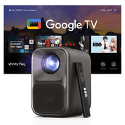 WEMAX Smart Projector 4K Support, Licensed Google TV, MEMC & HDR10 & Dolby Audio, Smart Screen Alignment, 500 ISO WiFi Bluetooth Outdoor Movie Projector