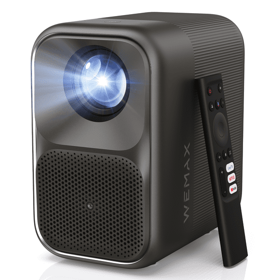 WEMAX Smart Projector 4K Support, Licensed Google TV, MEMC & HDR10 & Dolby Audio, Smart Screen Alignment, 420 ISO WiFi Bluetooth Outdoor Movie Projector