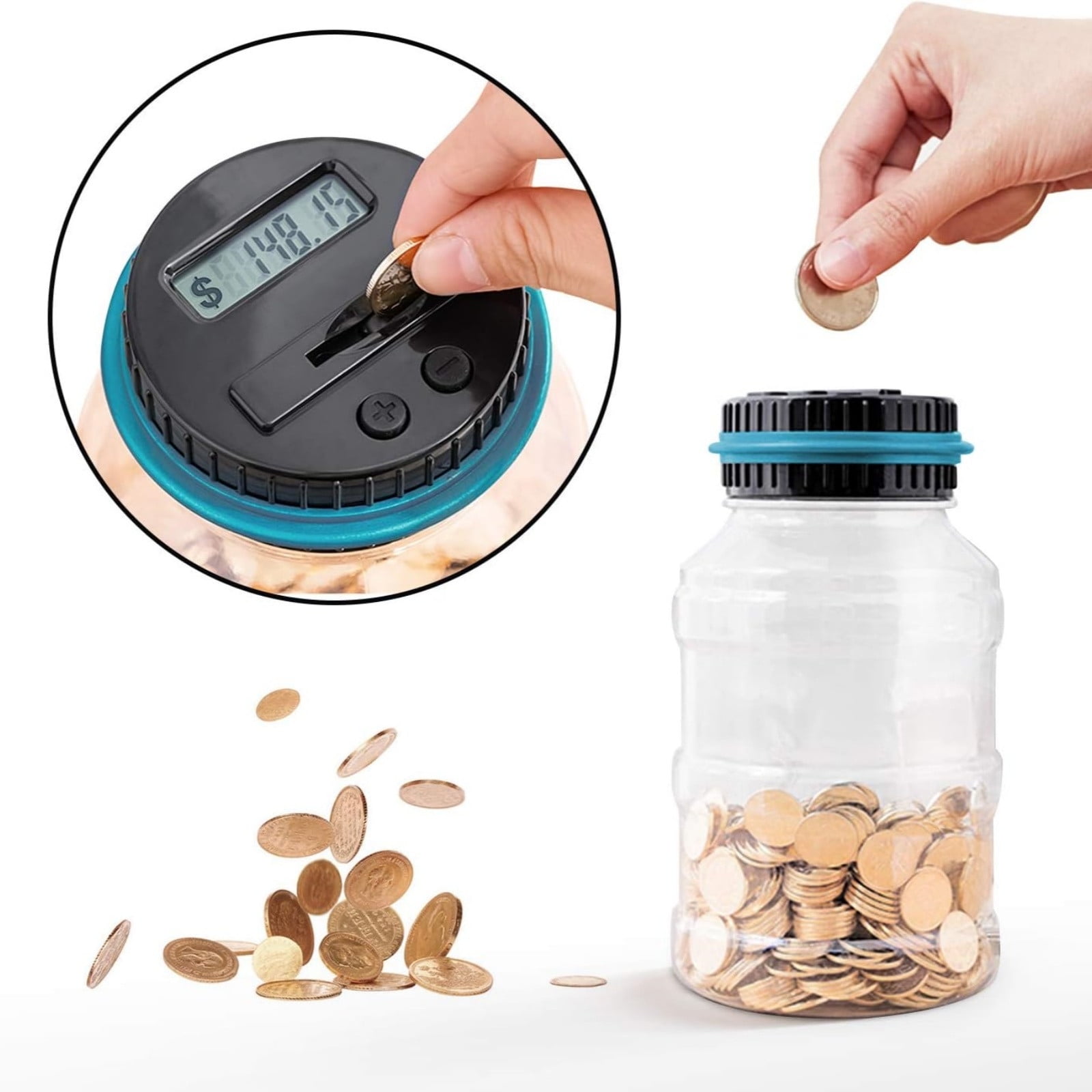 WEMDBD Electronic Money Box Counter Coin Digital LCD Counting Coin Money Digital Counting Money