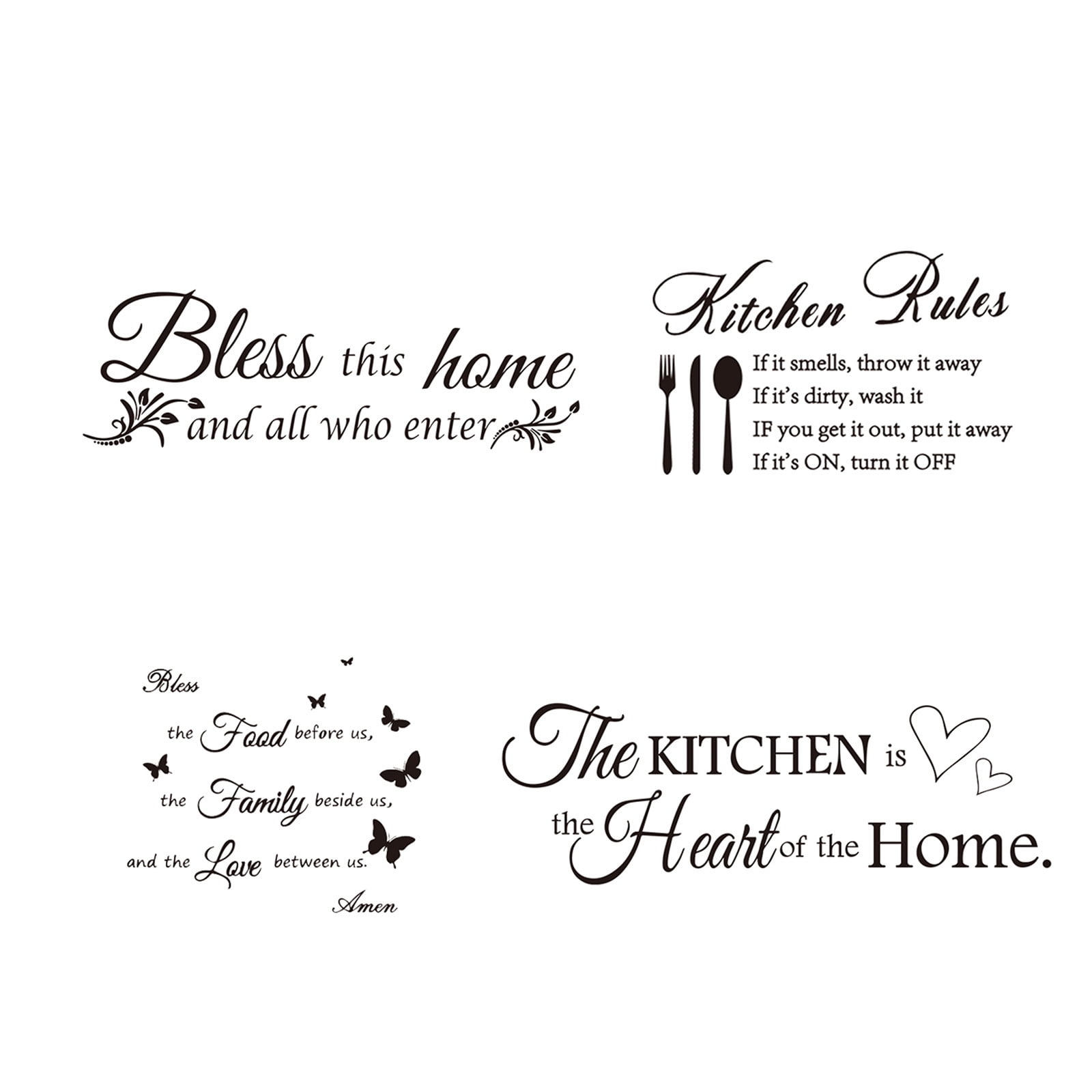 Kitchen Rules Home Stickers Toilet Rules Bathroom Decals Wall Saying