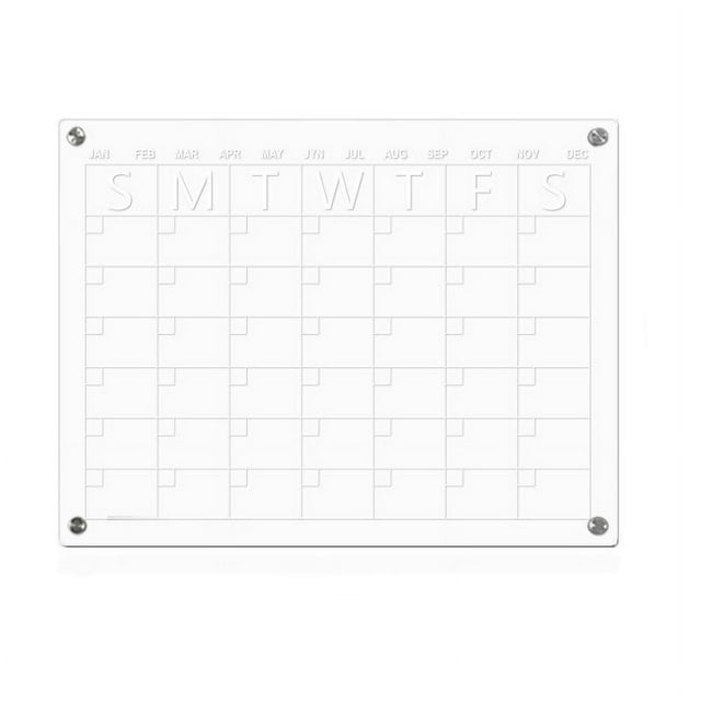 WEMDBD Acrylic Whiteboard Hanging Calendar Month Calendar Message Board Set