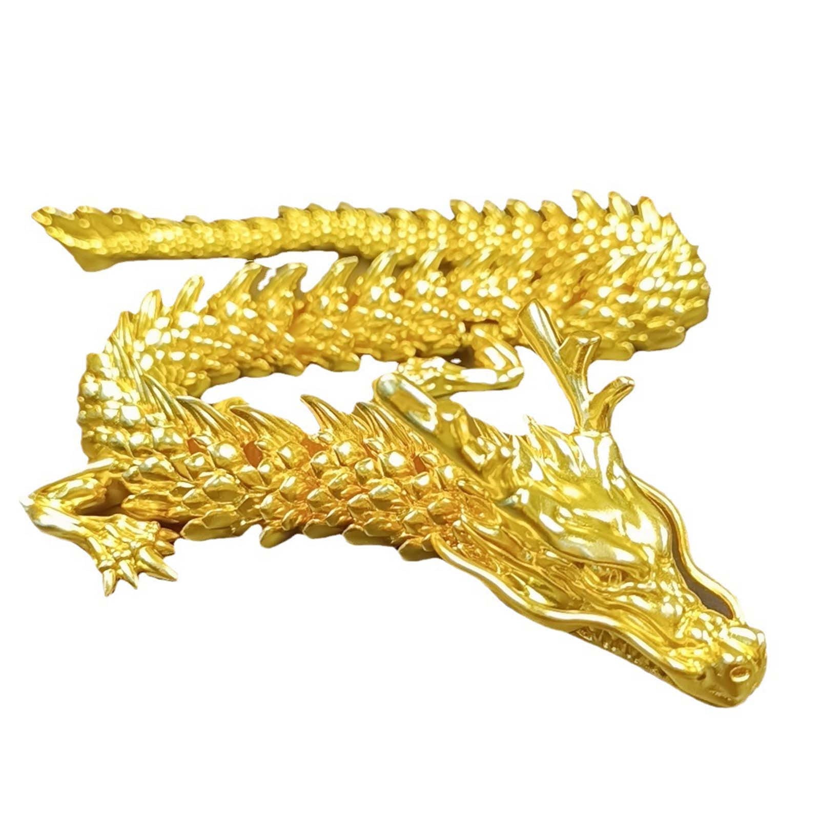Movable Articulated Gold Dragon Chinese Threeclawed Fiveclawed Deity