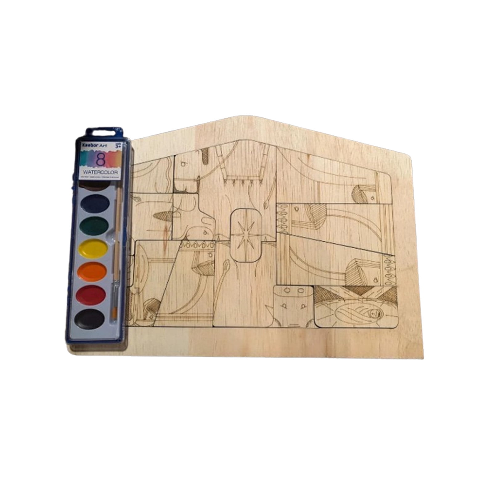 Nativity Puzzle With Wood Burned Design Wooden Puzzle Game Nativity Set ...