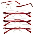thumbnail image 1 of WEMOOMOOTANTS 4 Packs Reading Glassses 2.0 for Women Men's Rimless Red Readers 1.0 1.5 200 2.5 3.0 3.5, 1 of 6