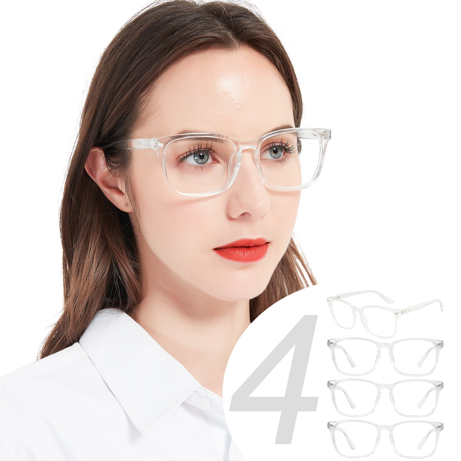 WEMOOTANS 4 Packs 2.75 Reading Glasses for Women Blue Light Readers 1.0 125 1.5 1.75 2.0 2.25 2.5 275 3.0 3.5 4.0 5.0 6.0 Clear
