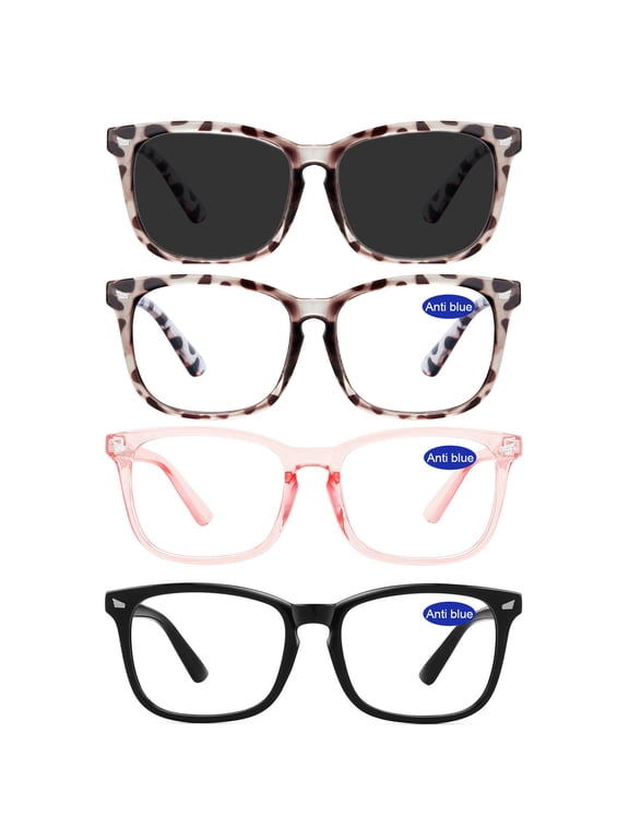 1 Pack Large Reading Sunglasses for Women 3 Pairs of Blue Light Blocking Readers 1.0 1.25 1.5 1.75 2.0 2.25 2.5 2.75 3.0 3.5 4.0(175)
