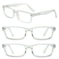 thumbnail image 1 of WEMOOTANTS 3 Packs 5.0 Reading Glasses for Men Rectangle Clear Readers 1.0 1.25 1.5 1.75 2.0 2.25 2.5 2.75 3.0 3.5 4.0 5.0 6.0, 1 of 6