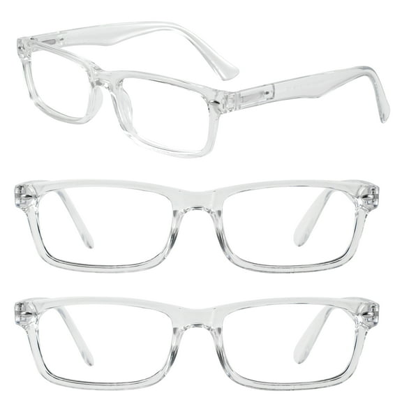 WEMOOTANTS 3 Packs Reading Glasses 4.0 for Men Rectangular Clear Readers 1.0 1.25 1.5 1.75 2.0 2.25 2.5 2.75 3.0 3.5 4.0 5.0 6.0