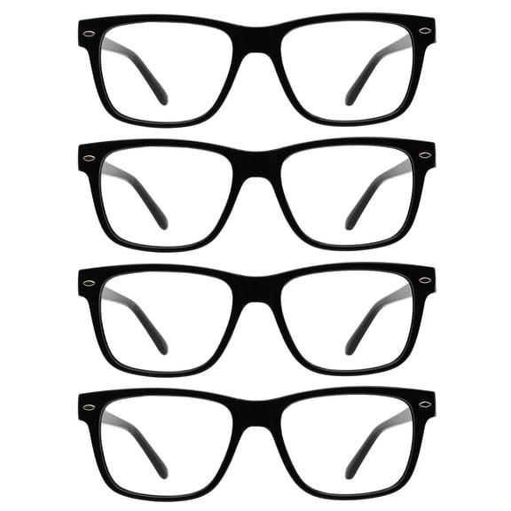 WEMOOTANTS 4 Pack Reading Glasses for Women Men, Large Square Readers 2.75 Designer Black Reader Glasses