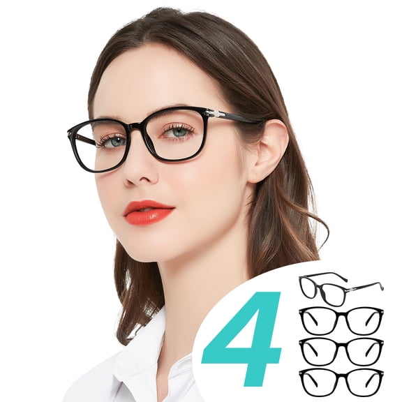 WEMOOTANTS 4 Packs 1.75 Reading Glasses for Women Blue Light Blocking Large Black Readers 1.0 1.25 1.5 1.75 2.0 2.25 2.5 275 3.0 3.5 4.0