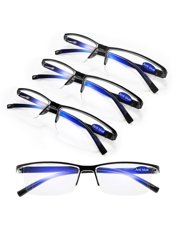 4 Packs Blue Light Blocking Reading Glasses 1.5 Men Women Lightweight Black Readers 1.0 1.25 to 4.0