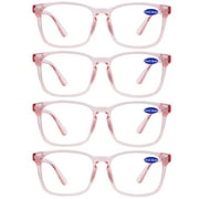 WEMOOTANTS 4 Packs Blue Light Blocking Reading Glasses 6.0 for Women Large Pink Readers 1.0 1.25 1.5 1.75+ 2.0 2.25 2.5 2.75 3.0 3.5 4.0 5.0 6.0 by WEMOOTANTS