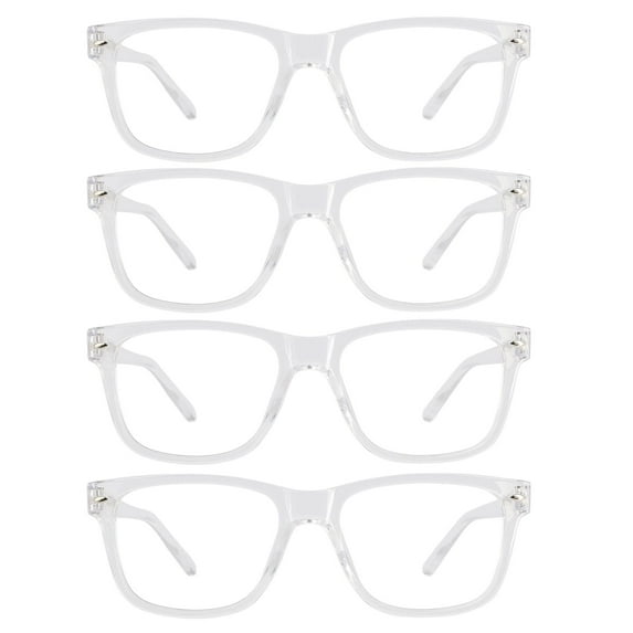 WEMOOTANTS Clear Reading Glasses 3.5 for Women Men 4 Pairs Large Square Readers 350 Designer Reader Glasses