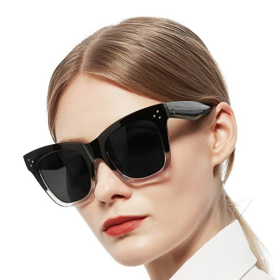WEMOOTANTS Oversized Reading Sunglasses 1.0 for Women Black and Clear Full Sun Readers 1.00 1.25 1.50 1.75 2.00 2.25 2.50 2.75 3.00 3.50 4.00