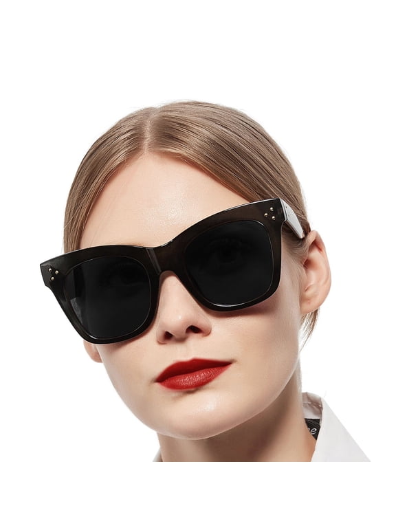 Oversized Reading Sunglasses 1.5 for Women Black Full Sun Readers