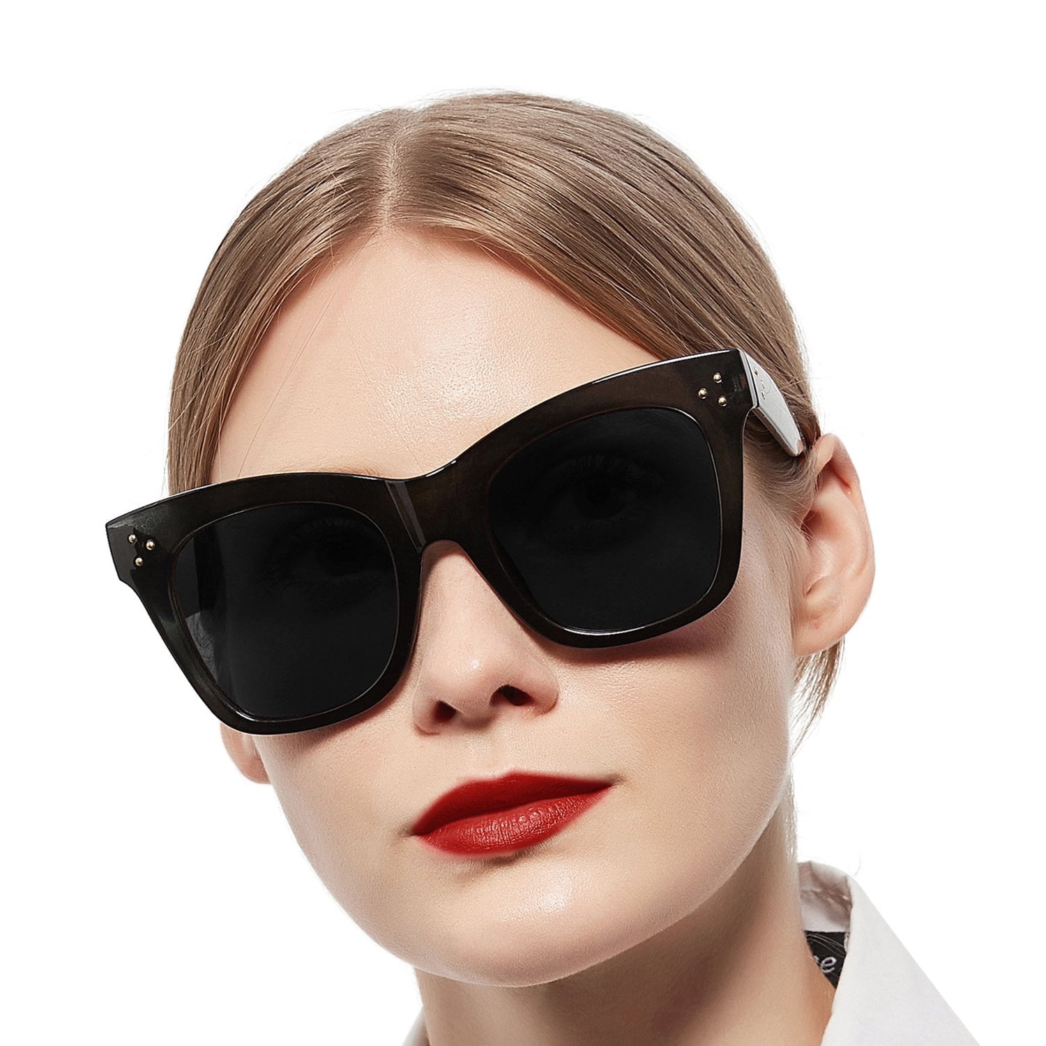 WEMOOTANTS Oversized Reading Sunglasses 4.0 for Women Black Full Sun Readers 1.00 1.25 1.50 1.75 2.00 2.25 2.50 2.75 3.00 3.50 4.00