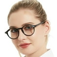 thumbnail image 1 of WEMOOTANTS Retro Round Reading Glasses 1.25 for Women Lightweight Black Readers, 1 of 5