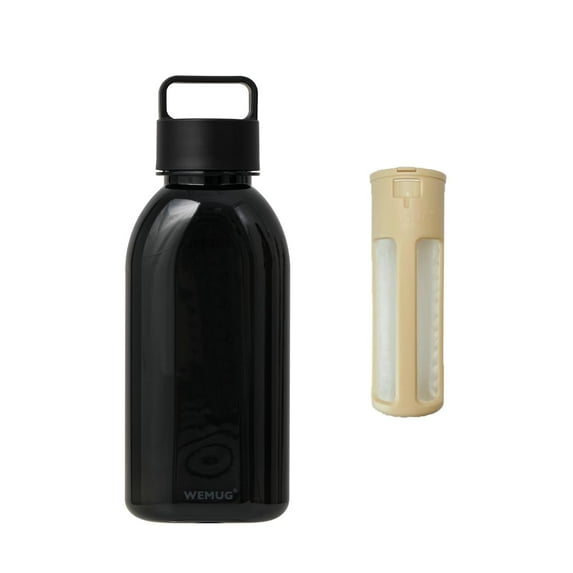 WEMUG Portable Cold Brew Maker, 33.8 oz Modern Simple design, Leak Proof, Ultra Light, BPA-Free, Durable Plastic, Giant (black)