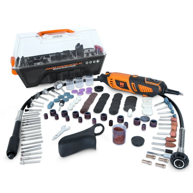 WEN 1.3-Amp Variable Speed Steady-Grip Rotary Tool with 190-Piece Accessory Kit, Flex Shaft and Carrying Case, 23190 WEN 1.3-Amp Variable Speed Steady-Grip Rotary Tool with 190-Piece Accessory Kit, Flex Shaft and Carrying Case, 23190
