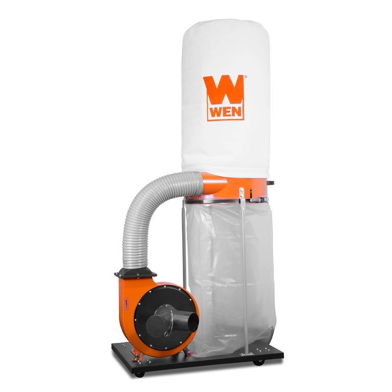 WEN DC3474 Woodworking Dust Collector – 7.4-Amp Induction Motor, 15-Gallon Bag, 600 CFM, Mobile Base & Wall Mount Option, 2-Year Warranty