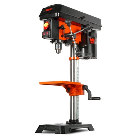 WEN 10-Inch Benchtop Drill Press, 6.2-Amp 5-Speed Motor with Cast Iron Construction, Laser and LED Work Light