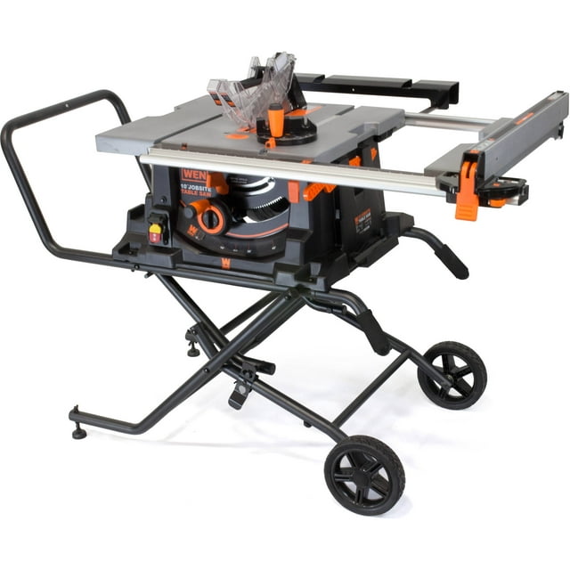 WEN 10-Inch Jobsite Table Saw With Rolling Stand, 3720