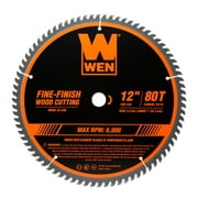 WEN 12-Inch 80-Tooth Fine-Finish Professional Woodworking Saw Blade for Miter Saws and Table Saws, BL1280