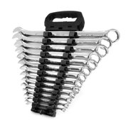 WEN 13-Piece Professional-Grade SAE Combination Wrench Set with Storage Rack